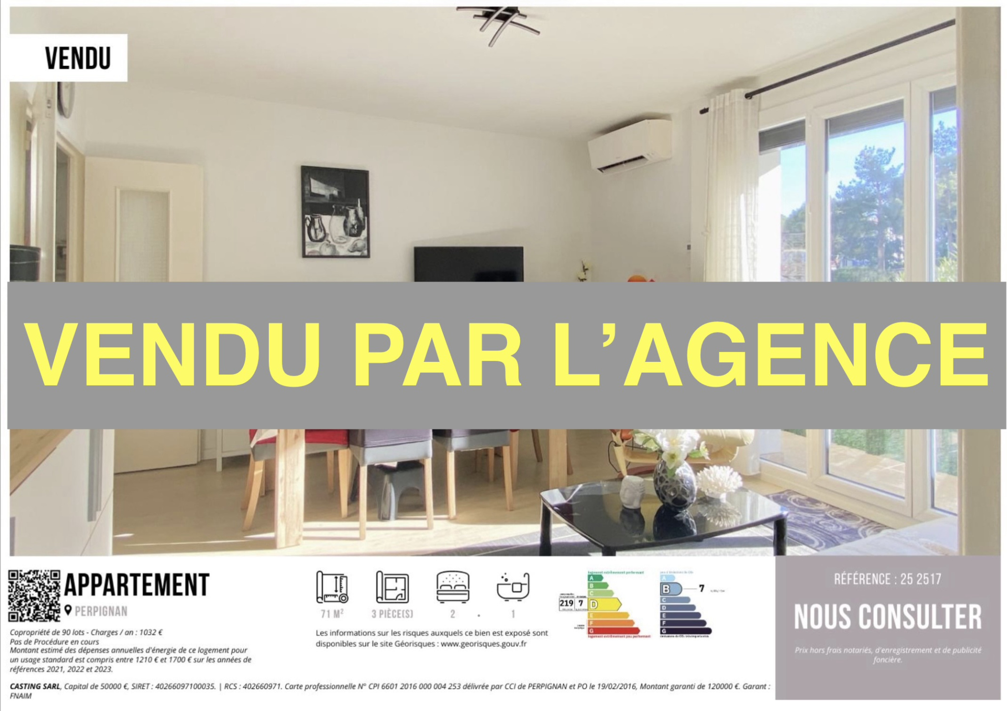 - VENDU PAR L'AGENCE - A PERPIGNAN, UN APPARTEMENT 3 PIECES, EN REZ-DE-CHAUSSEE,