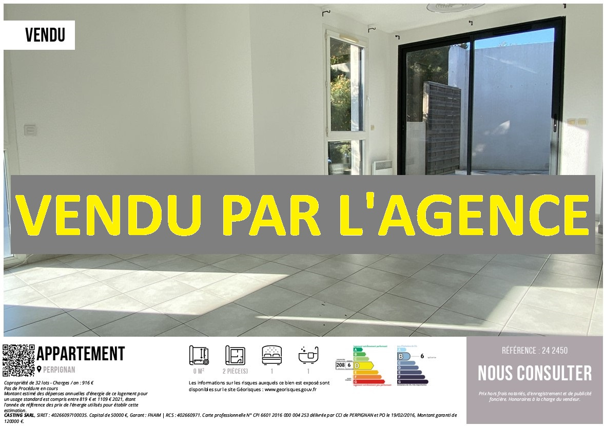 - VENDU PAR L'AGENCE - UN APPARTEMENT T2 AVEC UNE TRES AGREABLE TERRASSE, A PERPIGNAN SUD