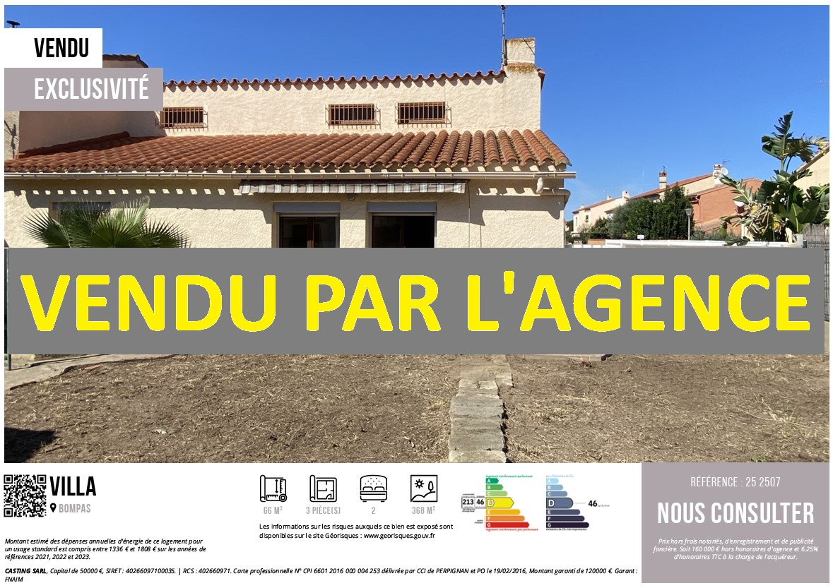 - VENDU PAR L'AGENCE - UNE MAISON 3 FACES, A RENOVER, AVEC JARDIN ET GARAGE, A QUELQUES MINUTES DE PERPIGNAN