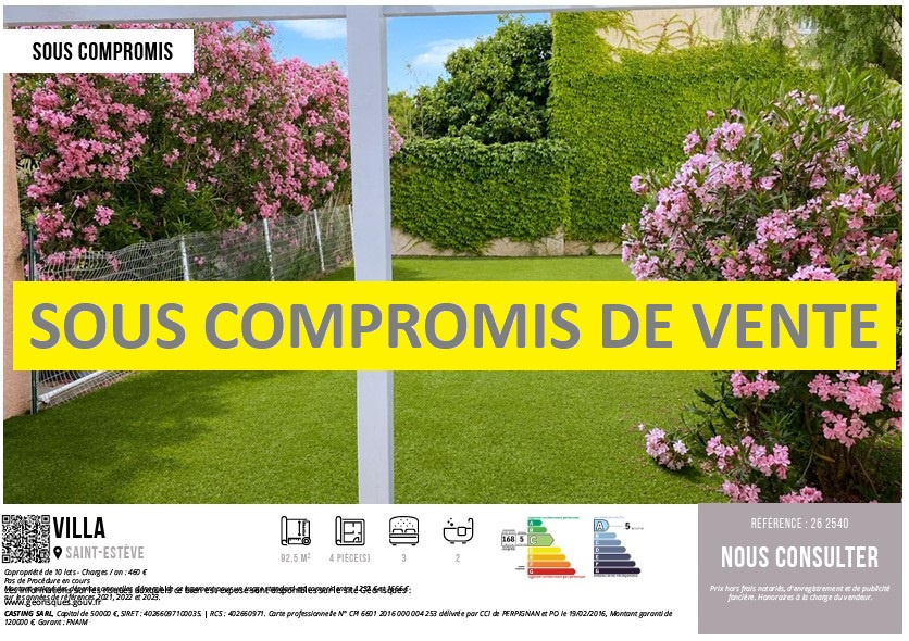 UNE VILLA REFAITE A NEUF AVEC JARDIN ET GARAGE, A SAINT-ESTEVE